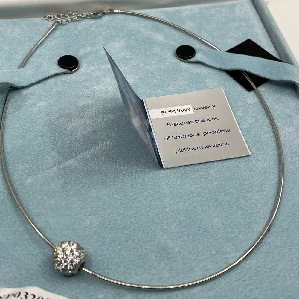 925 Sterling Silver QVC Epiphany Diamonique Pavé Bead Necklace - Picture 5 of 16
